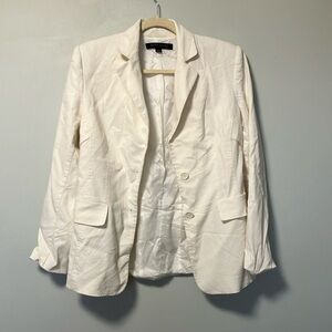Anne Klein white wool blend blazer jacket